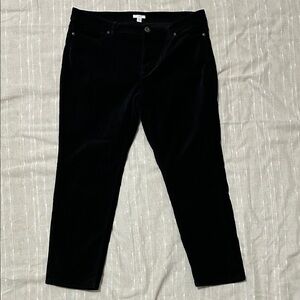 J. Jill Black Velvet Trousers